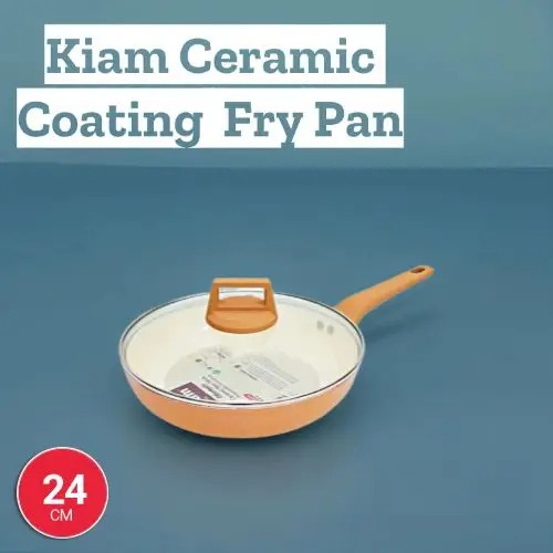 Kiam Ceramic Non-Stick Fry Pan 24cm Glass Lid